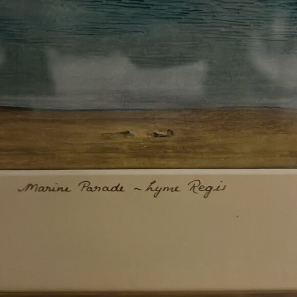 Marine Parade Lyme Regis England Watercolor Print Matthew M L Gibson 18 w x 11 L - Picture 3 of 5